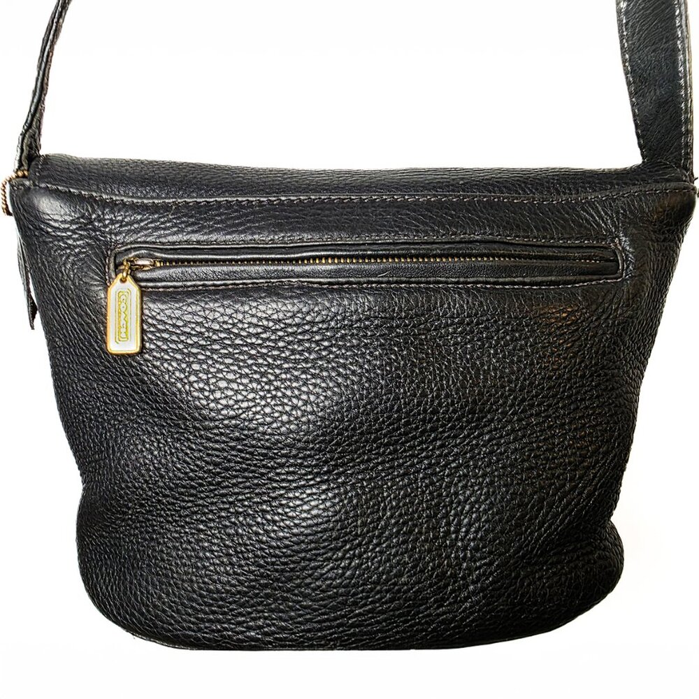 Coach Vintage Black Pebble Leather 4903 Sonoma Flap Crossbody Handbag EUC - Picture 2 of 11